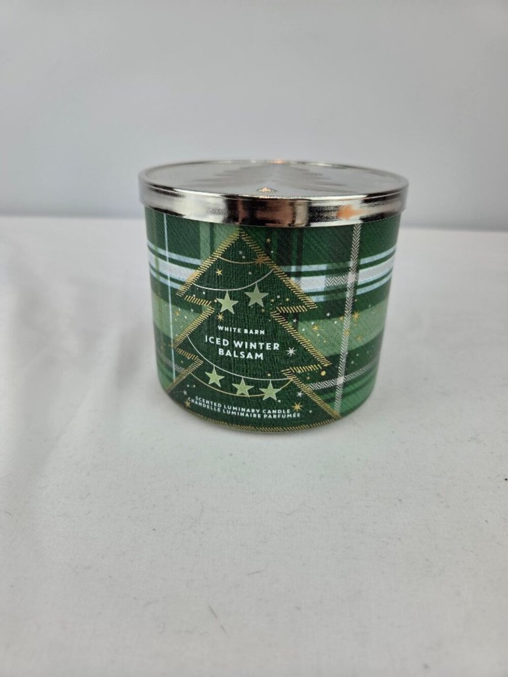 Bath & Body Works White Barn Iced Winter Balsam 3-Wick Candle 14.5 oz NEW